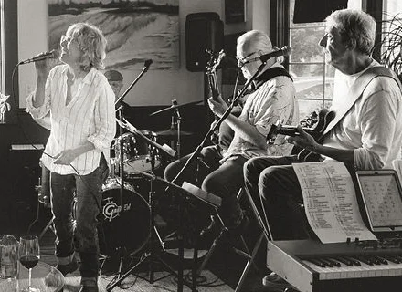 Live music performance in a cozy restaurant setting