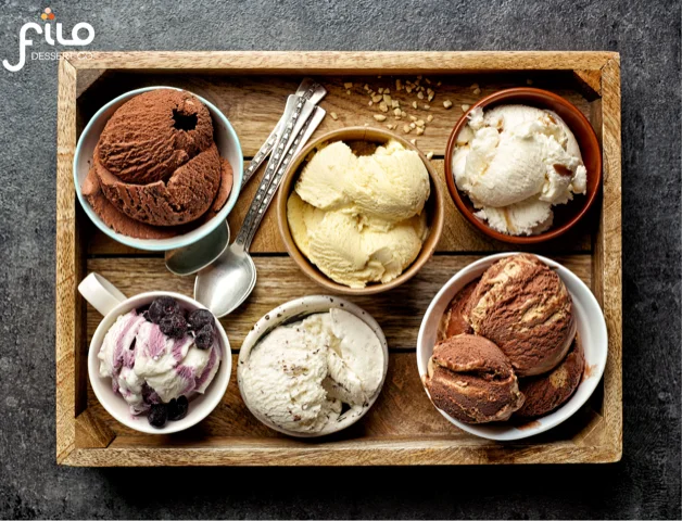 An assortment of ice cream