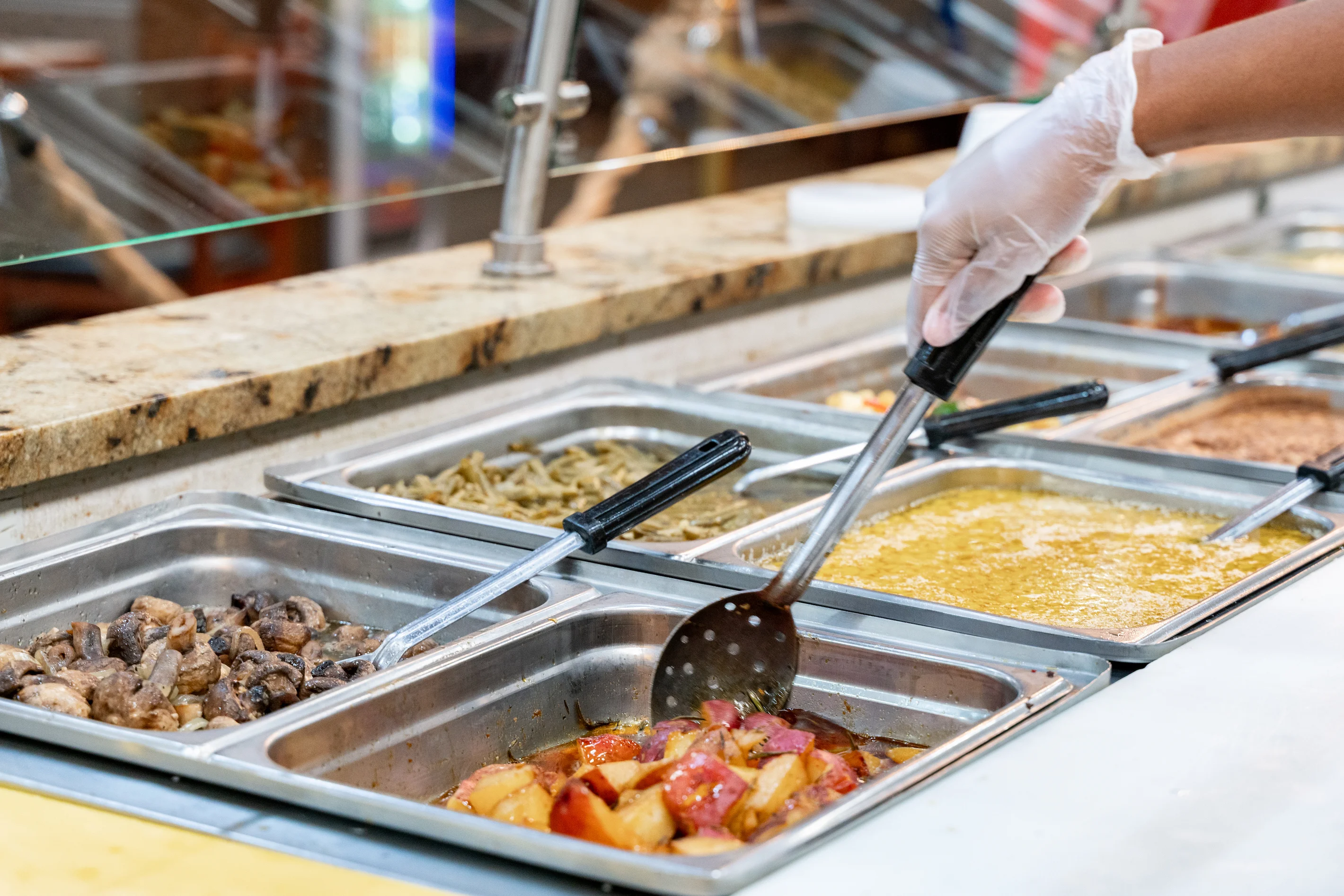 Image of Texas Best side dishes at the ordering counter