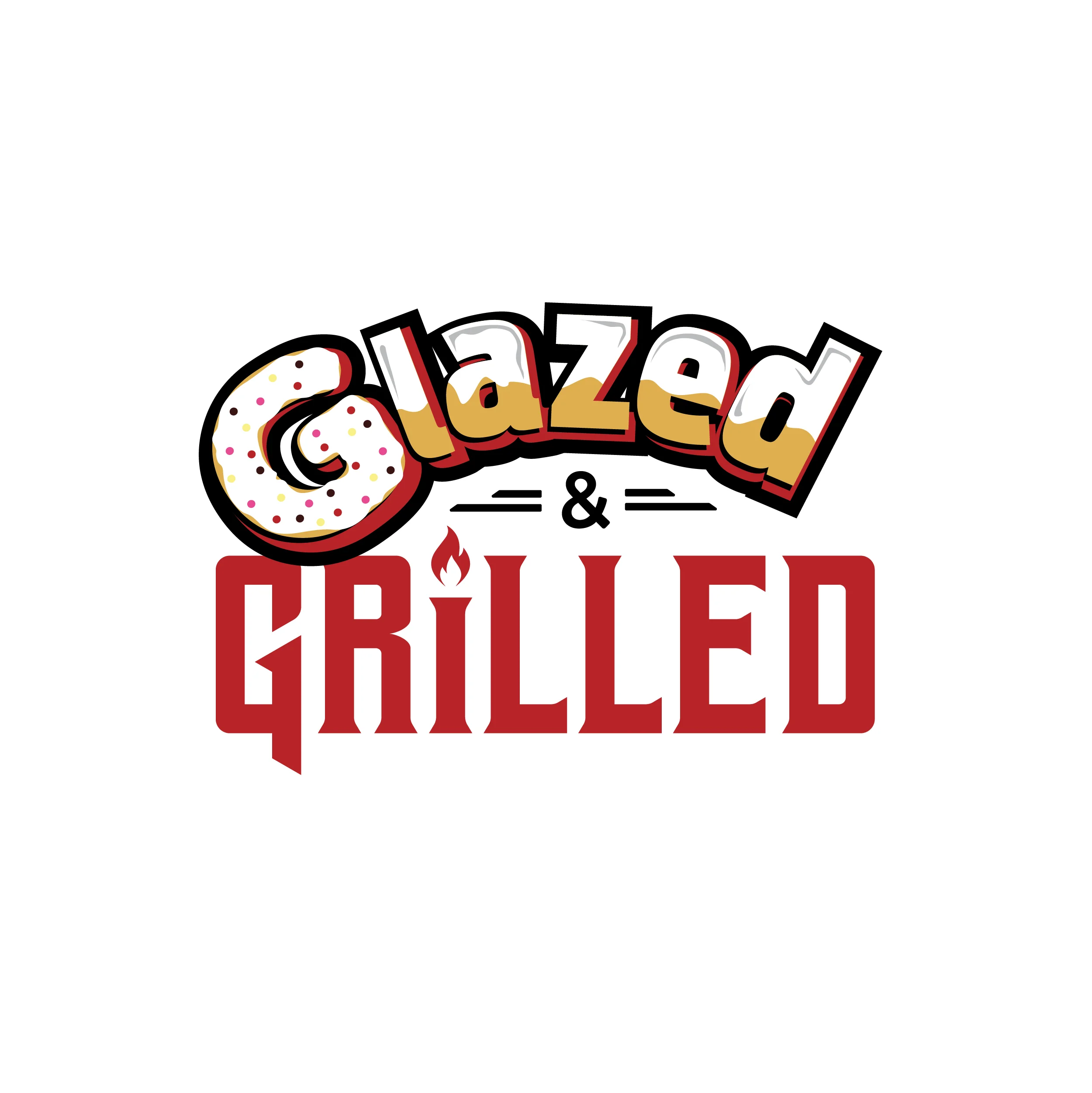 Logo for Glazed & Grilled restaurant featuring playful typography