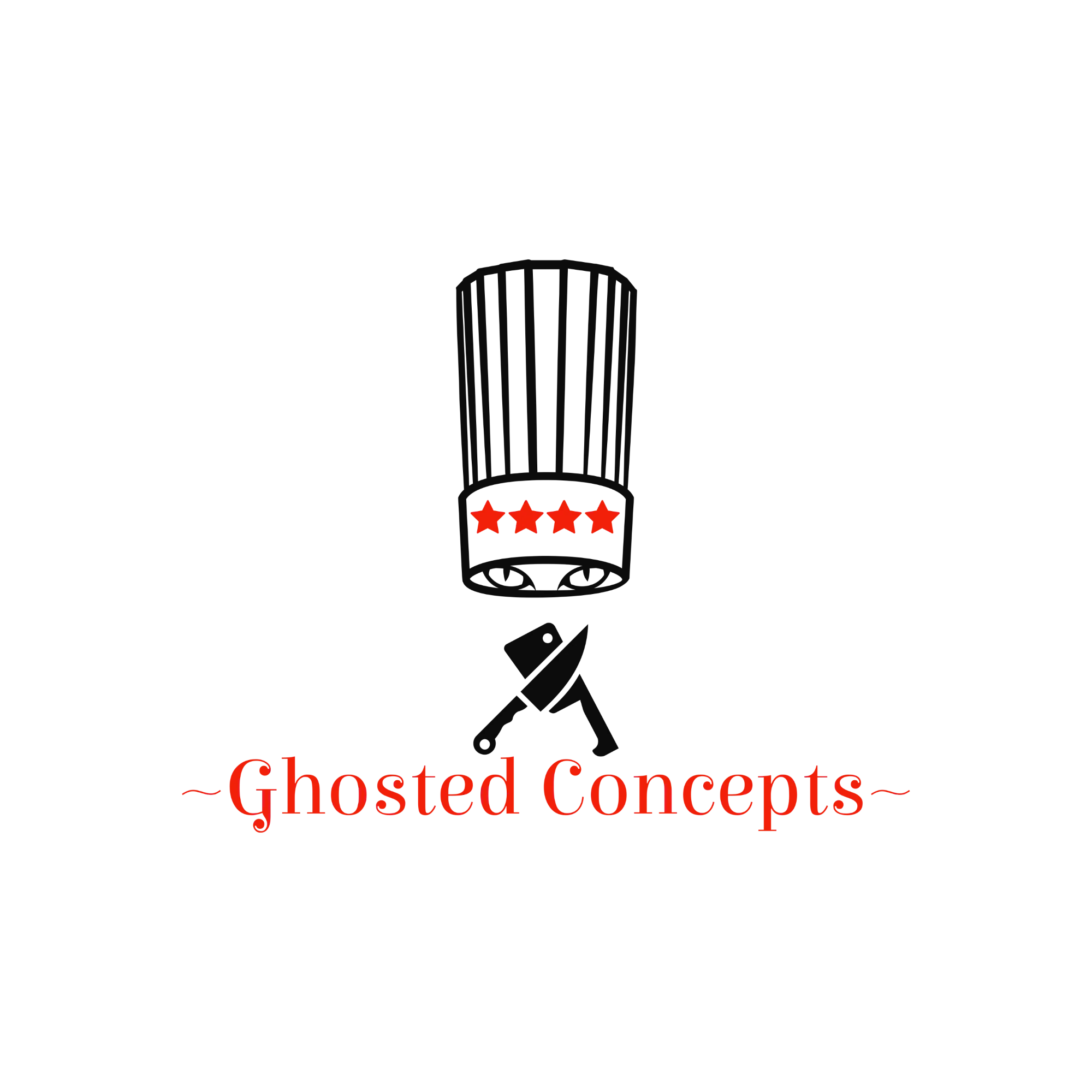 Logo of Ghosted Concepts featuring a chef's hat and stars
