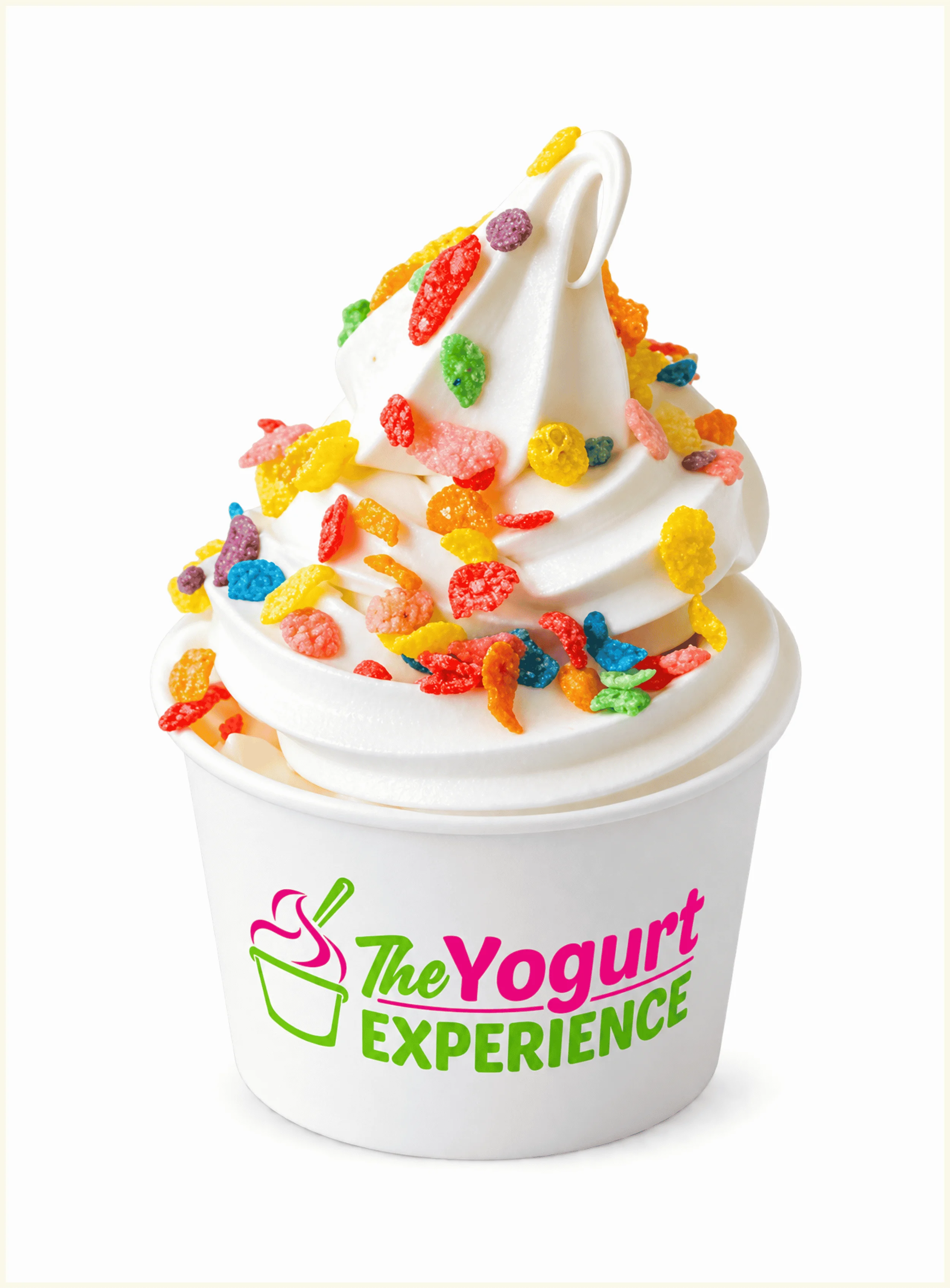 Creamy soft serve ice cream with chocolate sprinkles