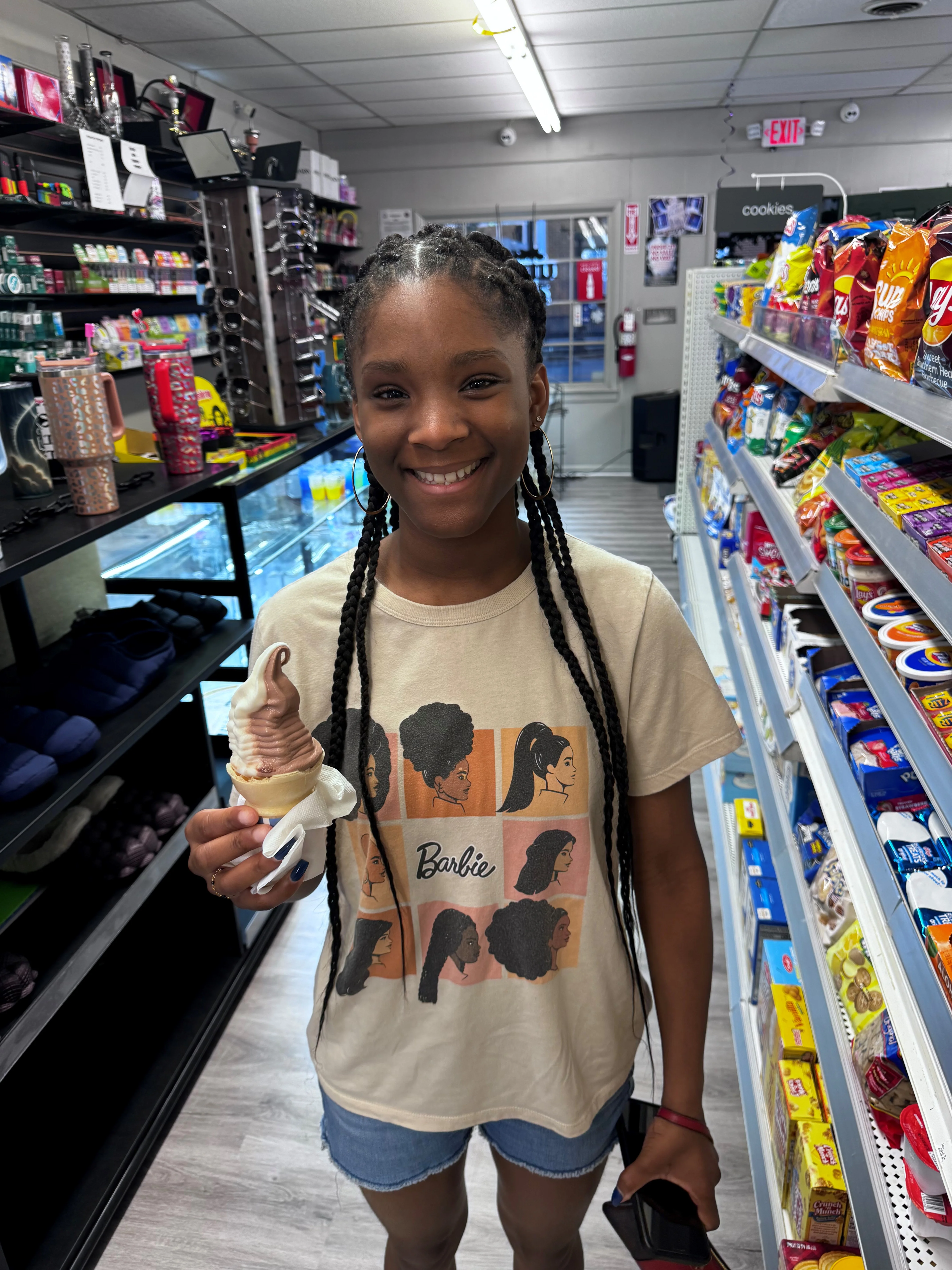 African Amercian Girl with ice cream