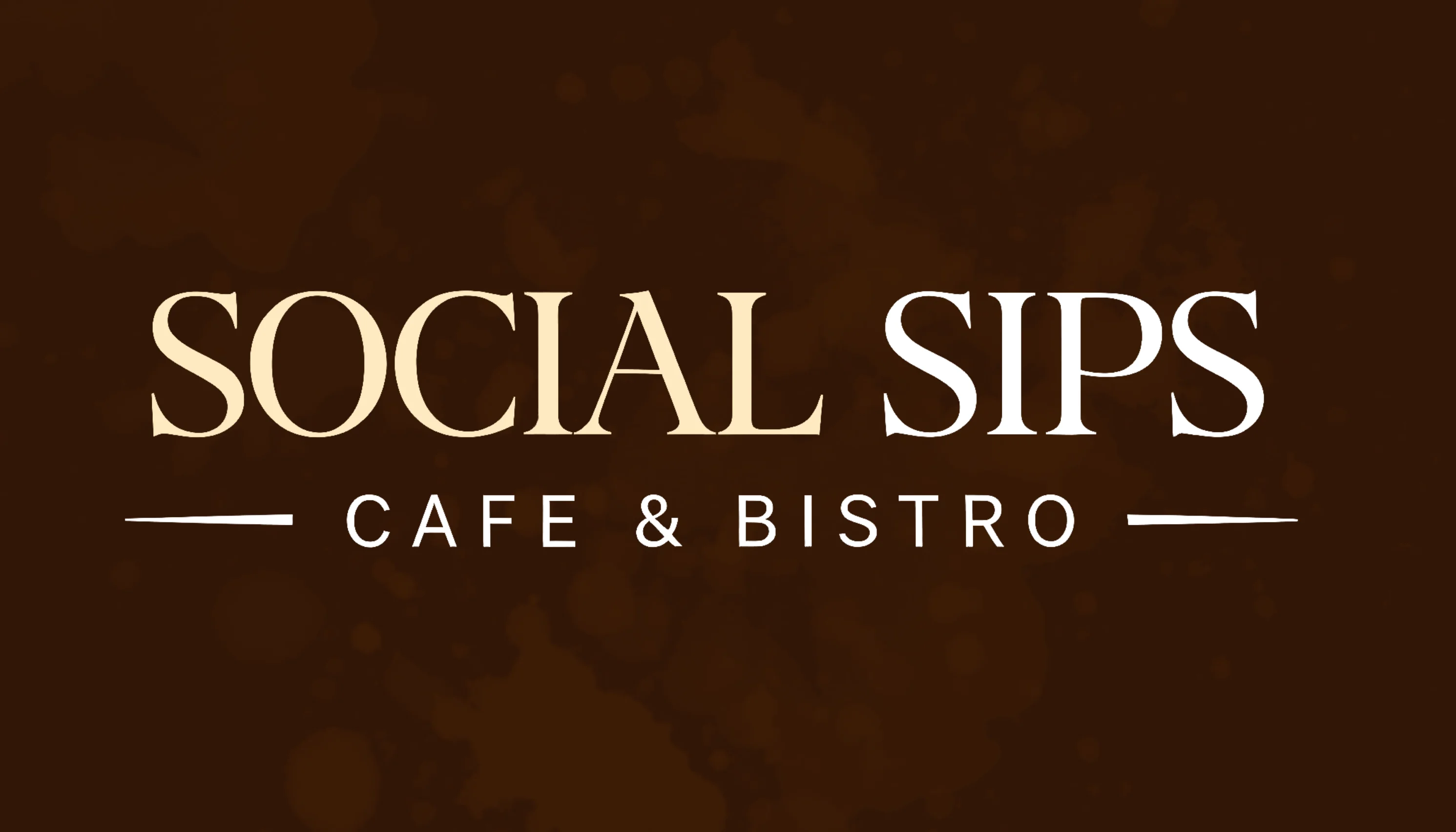 Logo of Social Sips Cafe & Bistro on a brown background