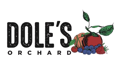 A colorful logo representing an orchard, featuring a variety of fruits including apples, blueberries, and raspberries, accompanied by the text 'DOLE'S ORCHARD'.