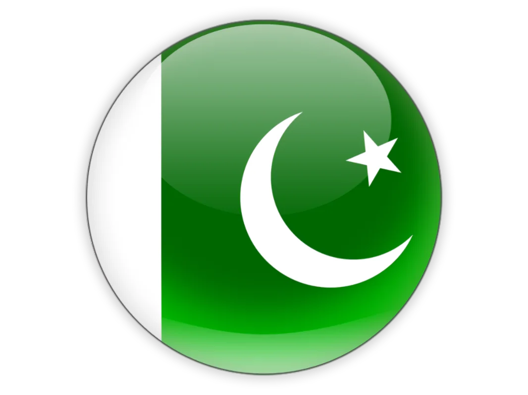 Flag of Pakistan with green and white colors