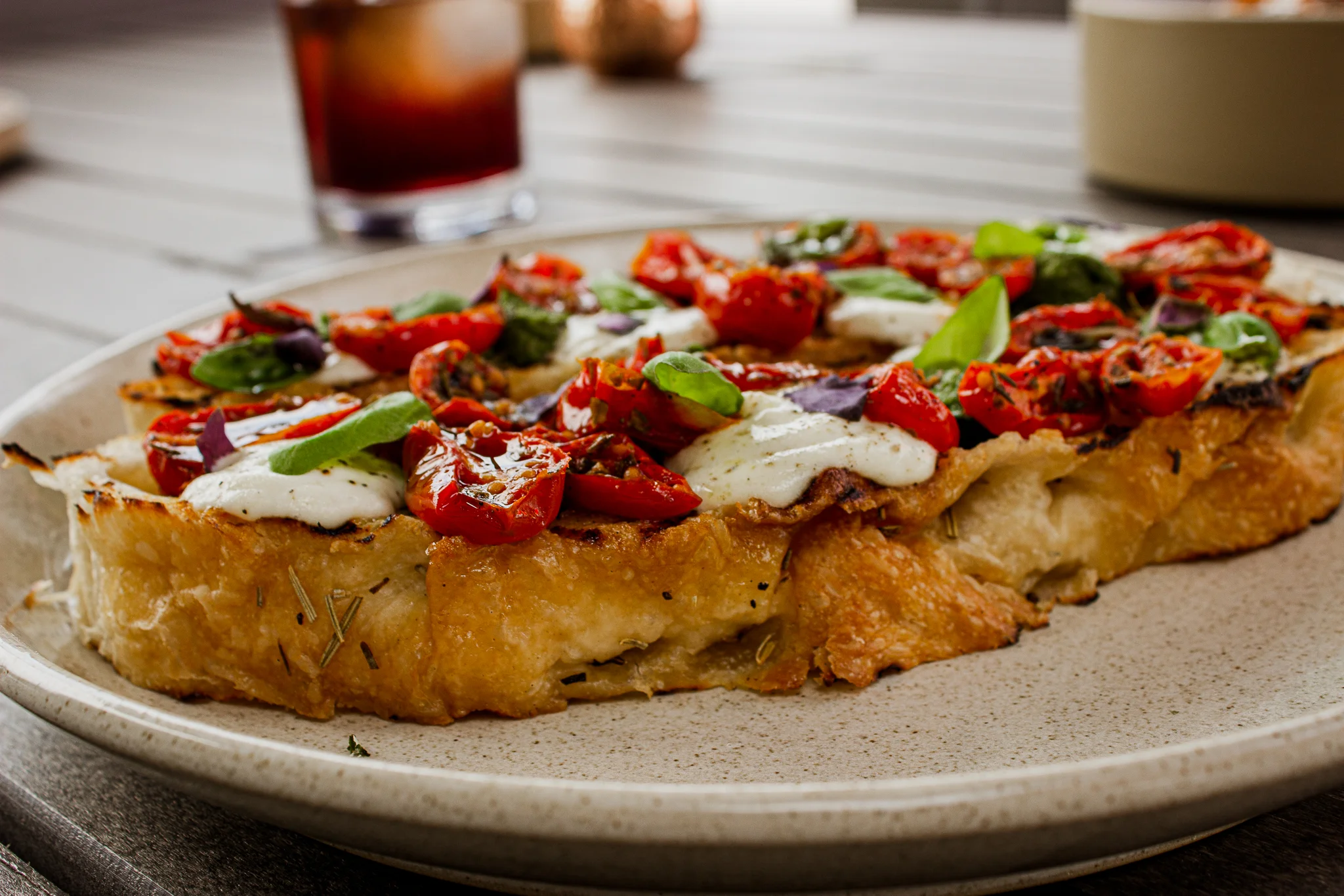 caprese bruschetta downtown spartanburg fine dining appetizer drinks cocktail
