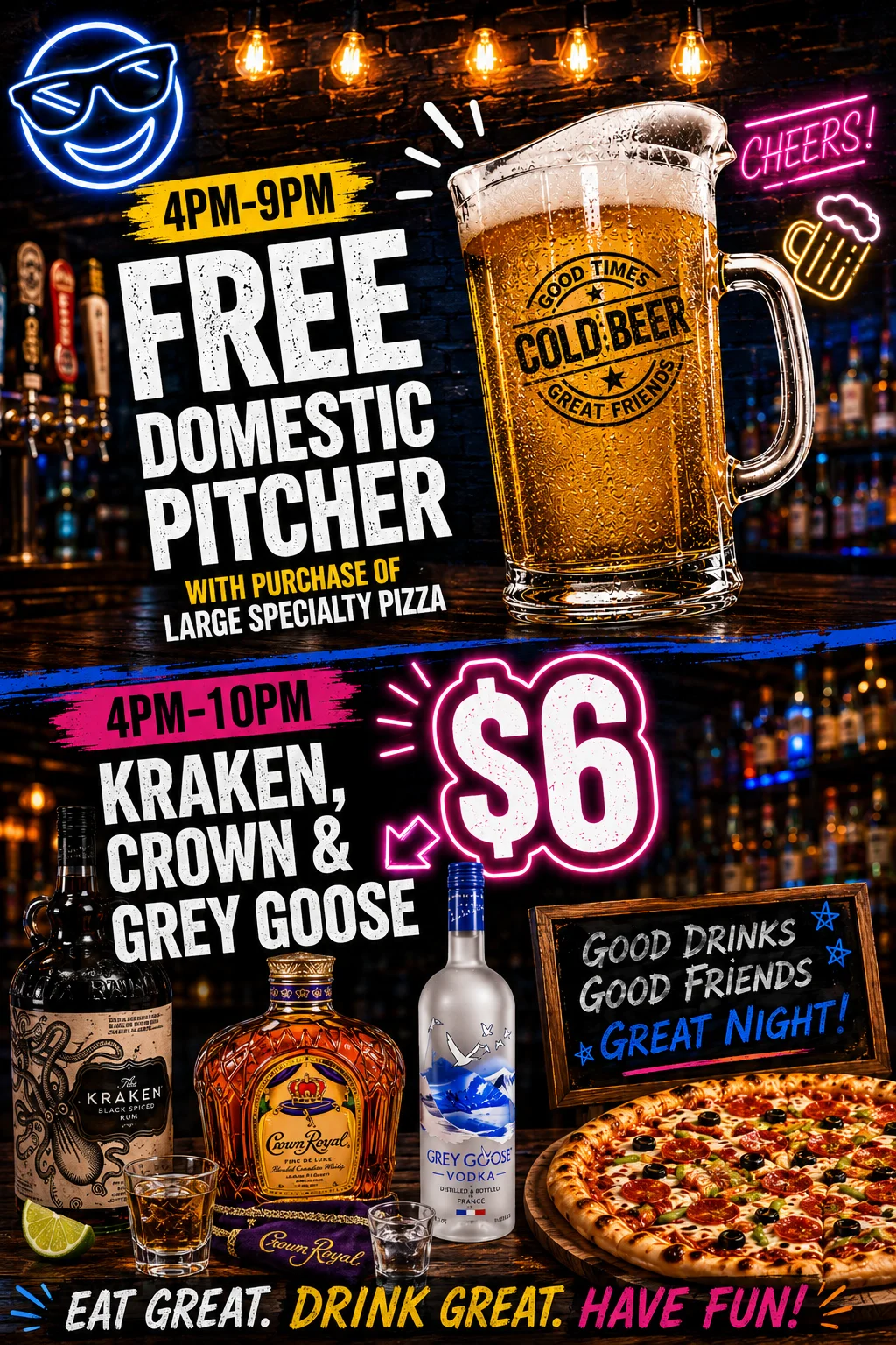 $1 wing night promotion at a sports bar