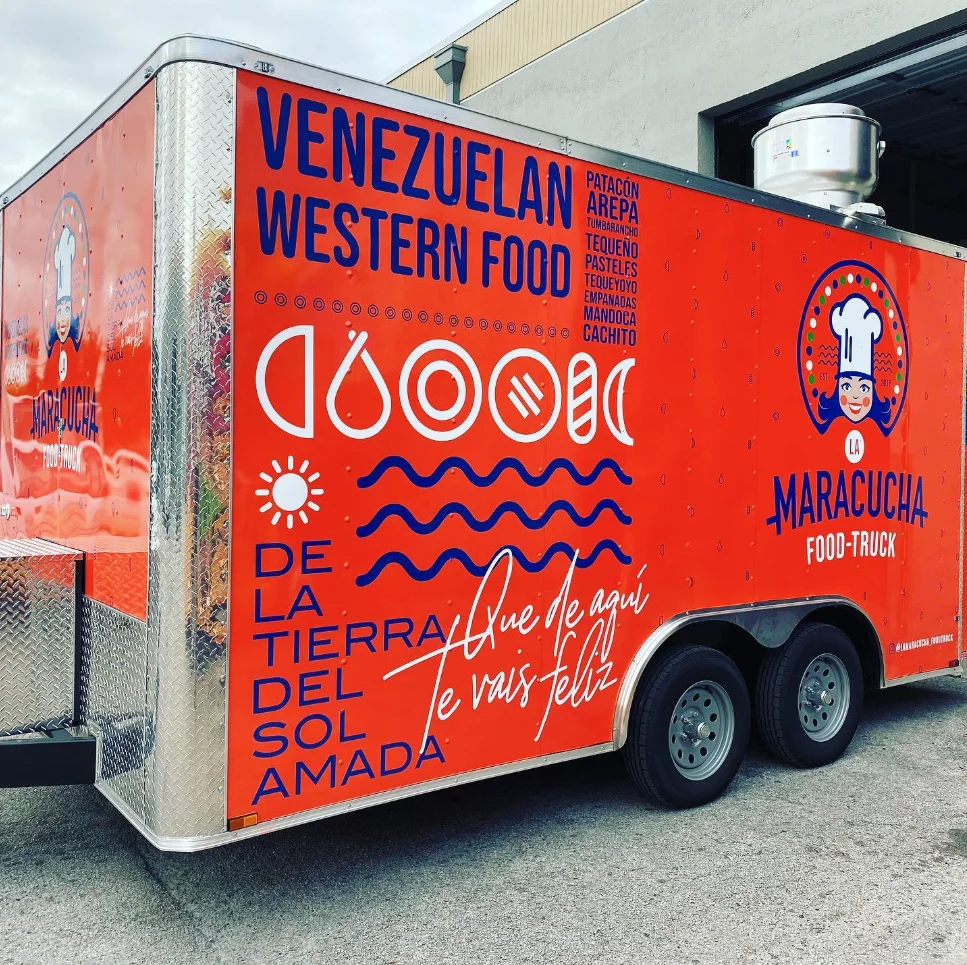 Venezuelan food truck featuring arepas and patacones