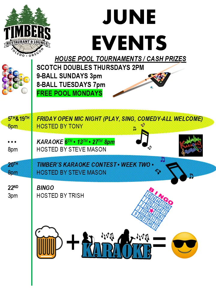 Events, Karaoke, Comedy, Live Music, Trivia, Bingo