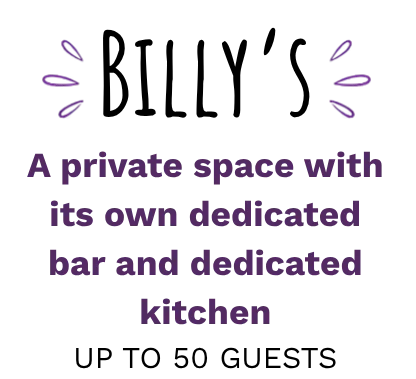 Private dining space with dedicated bar and kitchen