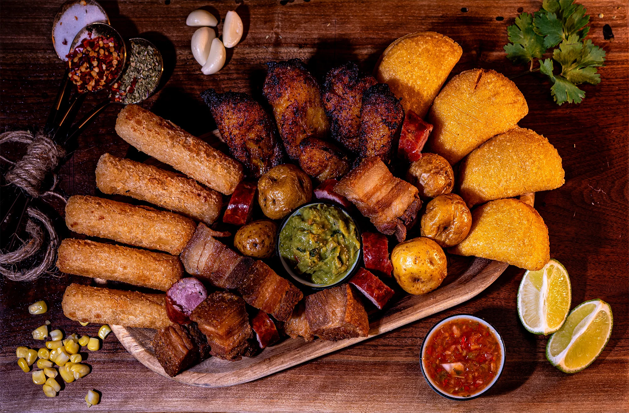 Mexican platter with assorted grilled meats and tortillas