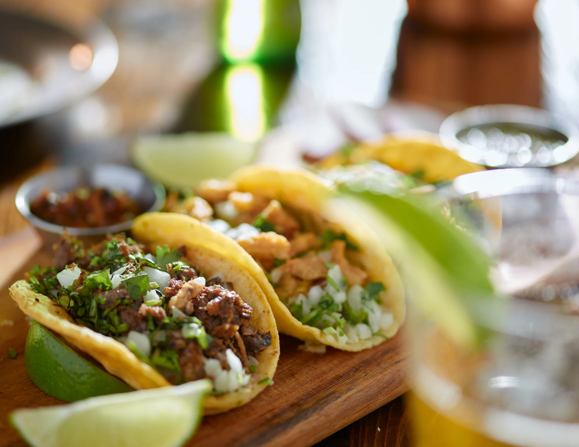 Authentic Mexican street tacos with fresh toppings