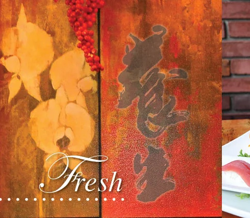 Artistic presentation of sushi platter with fresh sashimi