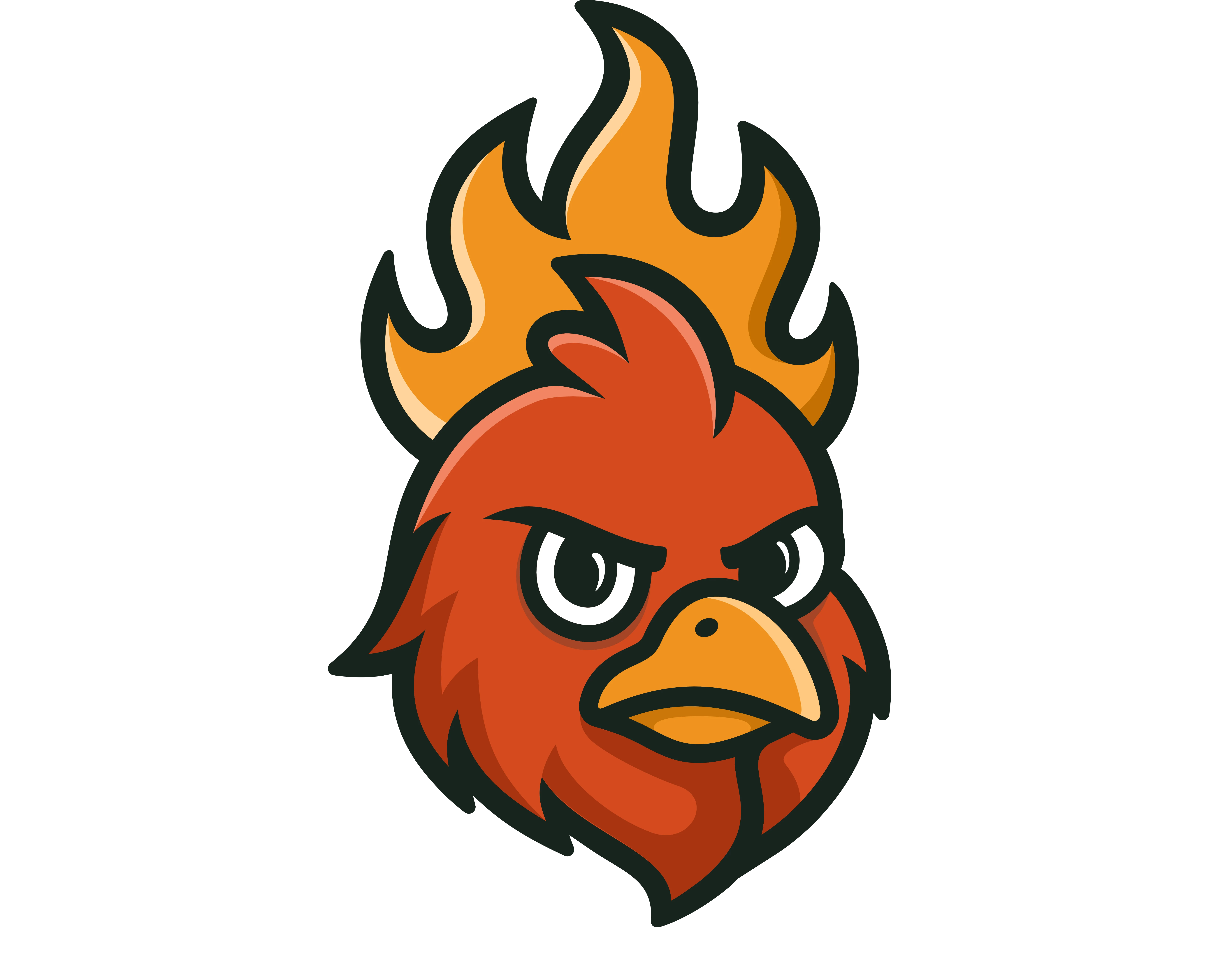 Wicked Krispy logo featuring a fiery chicken mascot