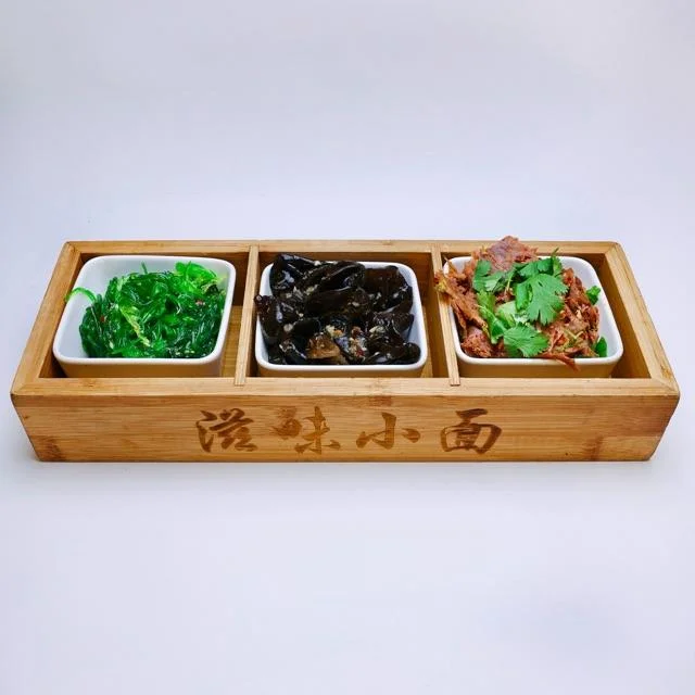 A delicious cold noodle combo featuring various toppings and garnishes.