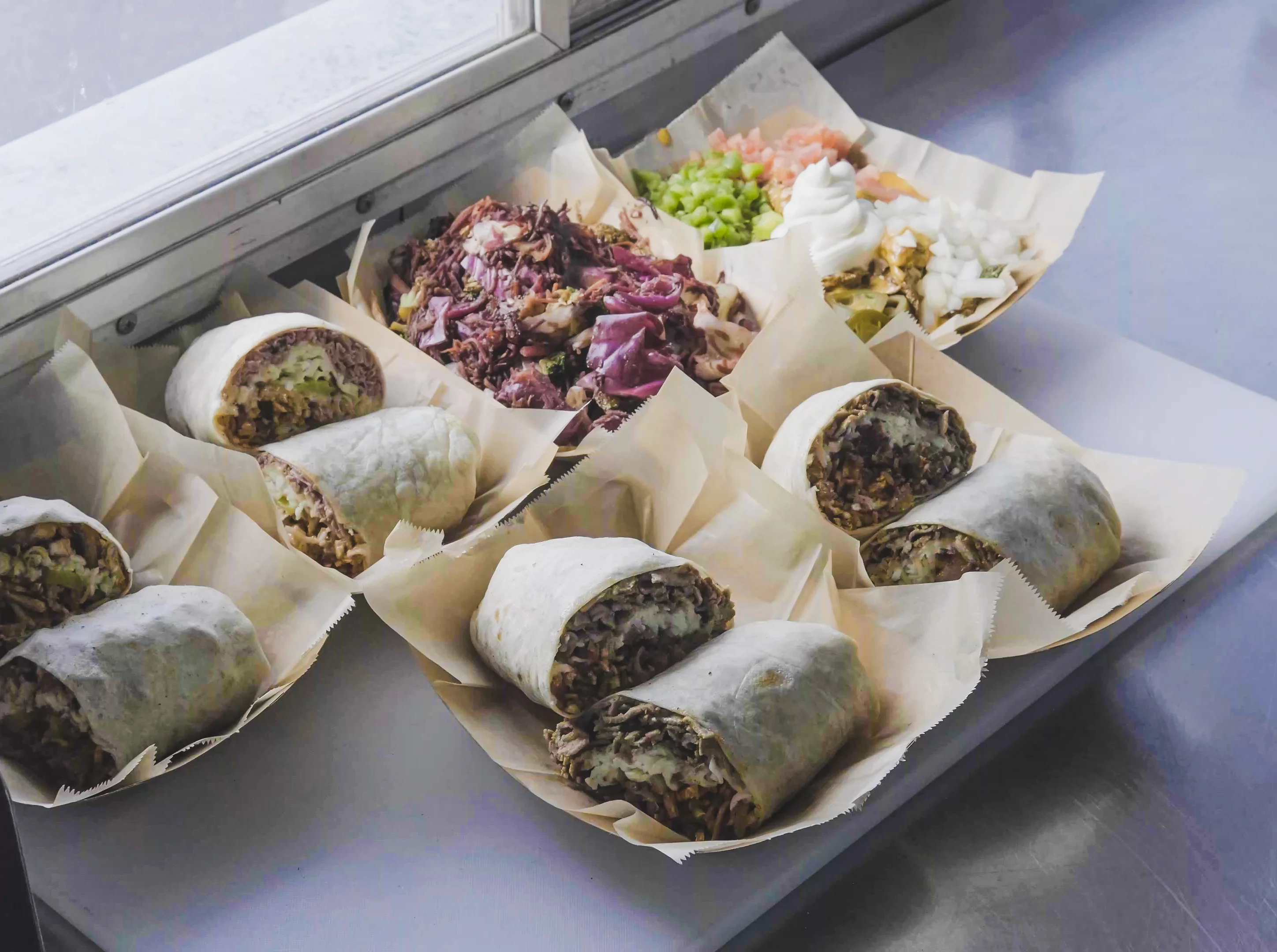Catering spread of delicious food - vegan friendly and delicious meat spread