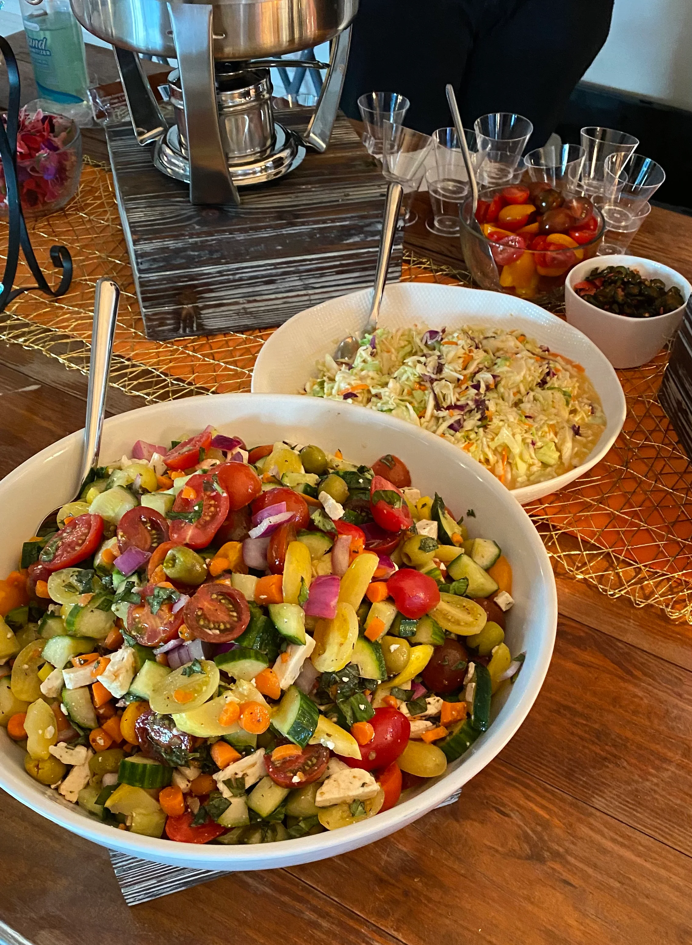 Colorful Mediterranean salad with fresh vegetables