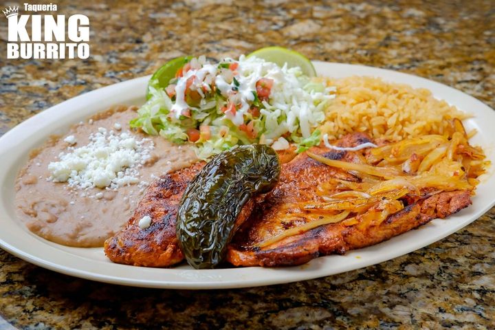King Burrito grilled chicken plate