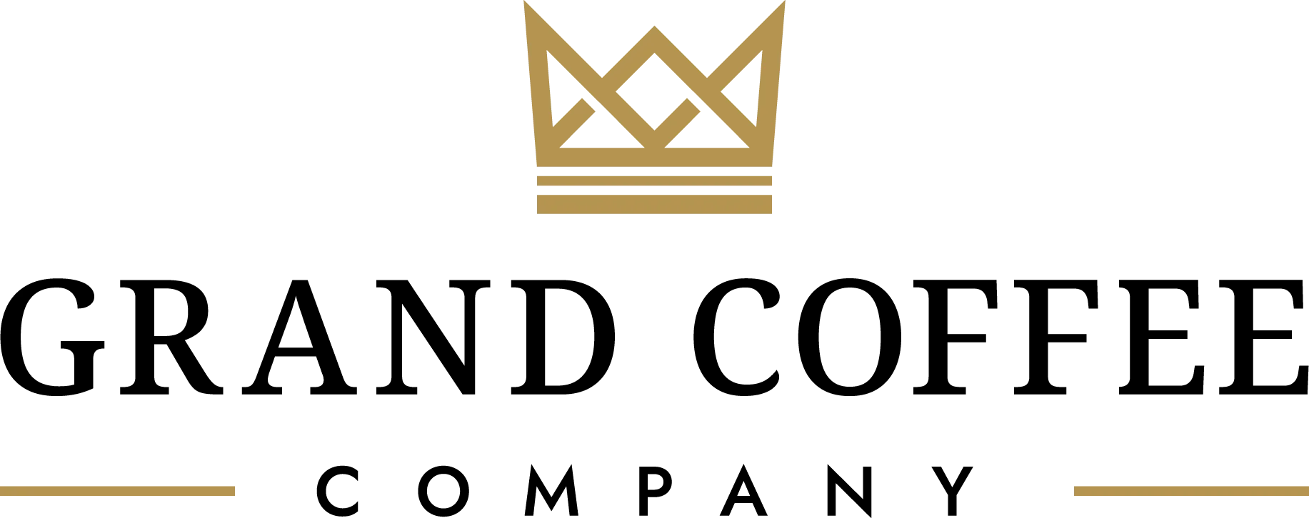 A logo featuring the text 'Grand Coffee Company' with a crown above the words.