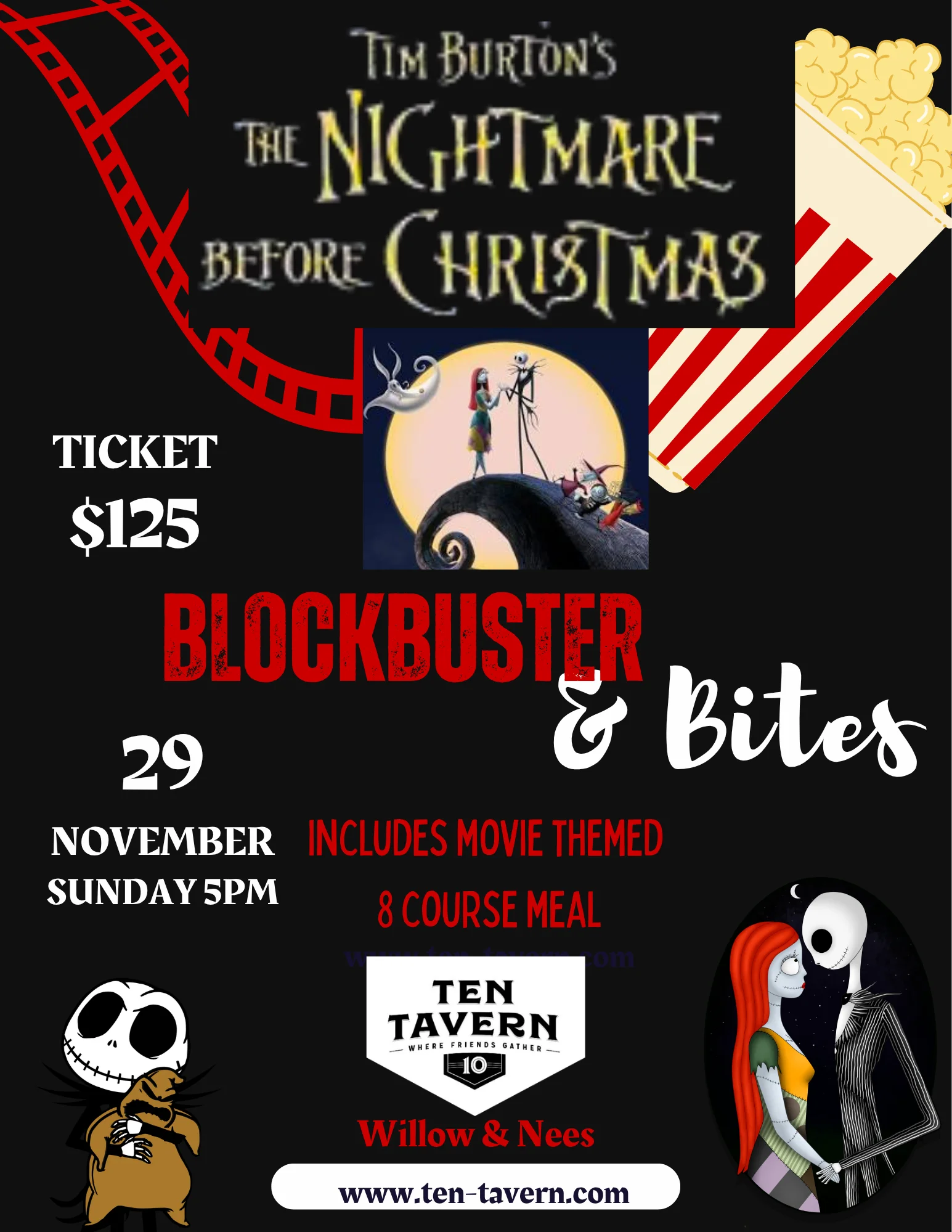 Nightmare Before Christmas themed dinner night