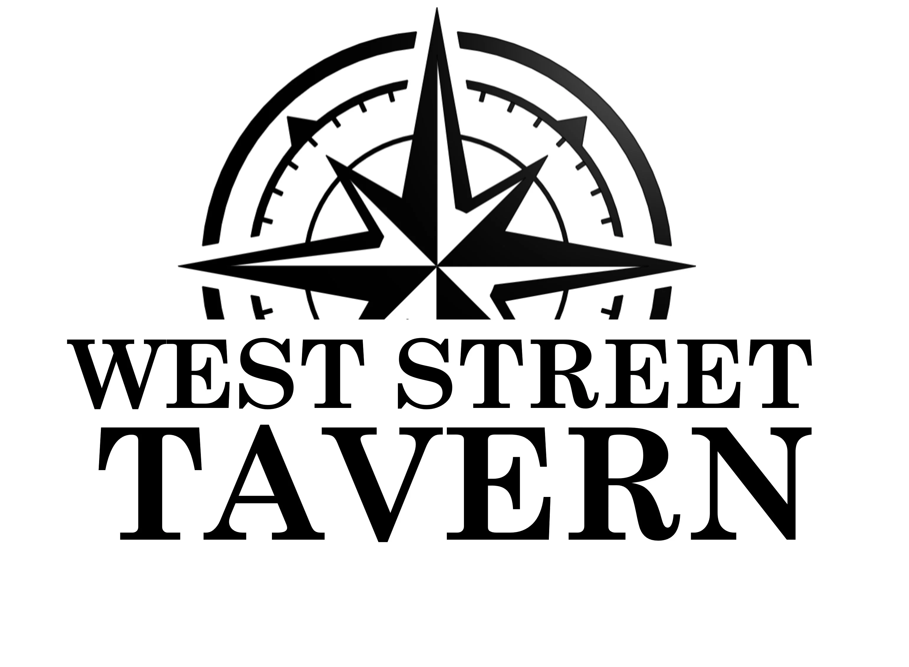 Logo of West Street Tavern featuring a compass design