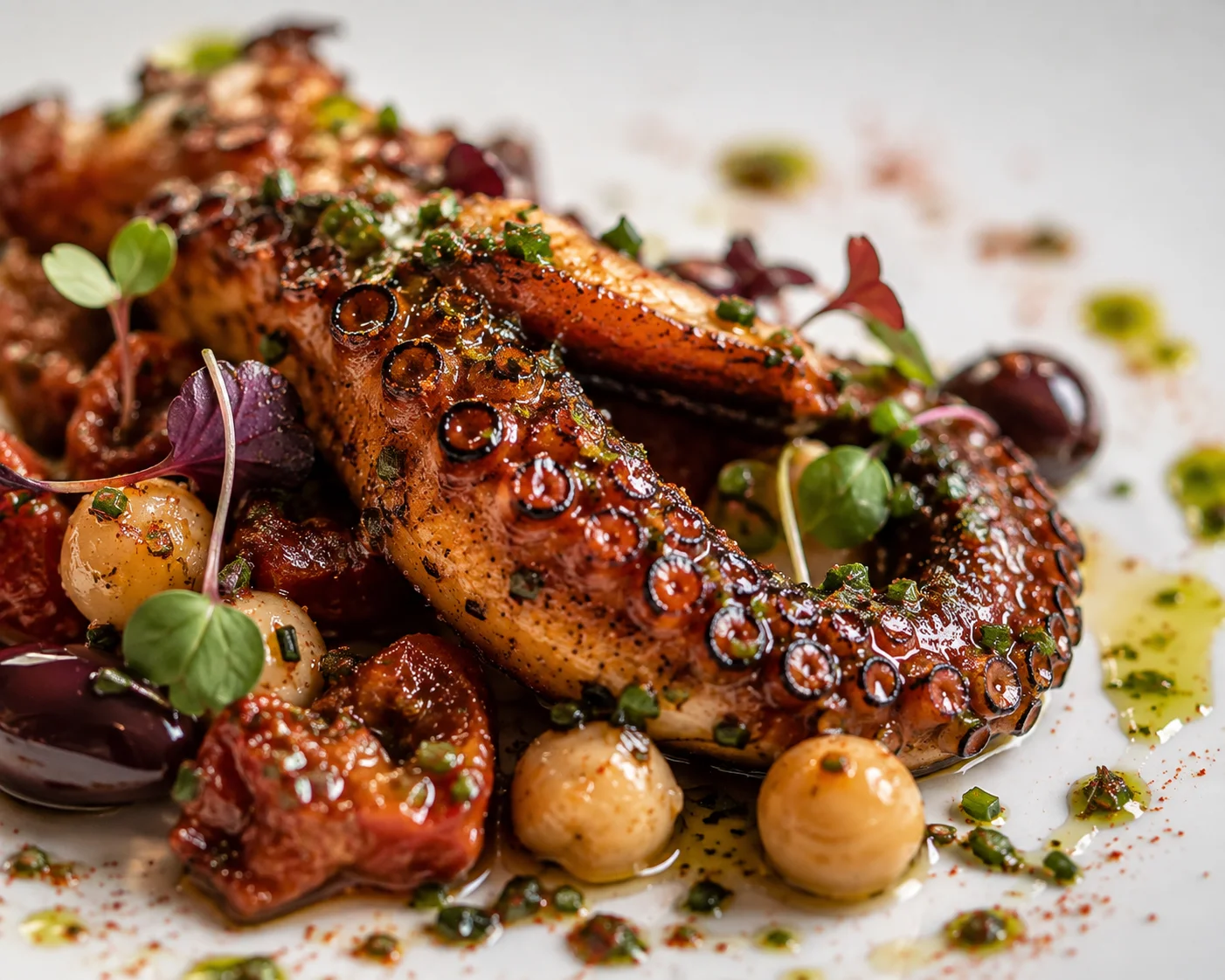 Grilled octopus with Mediterranean flavors