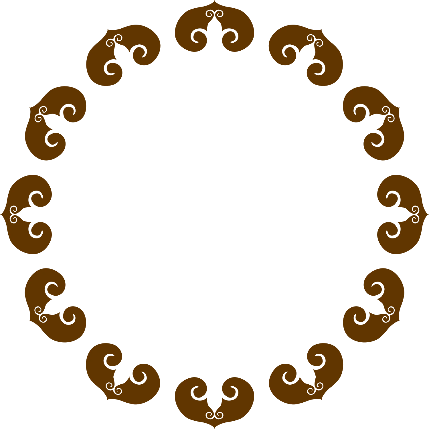 Decorative circular pattern with elegant swirls