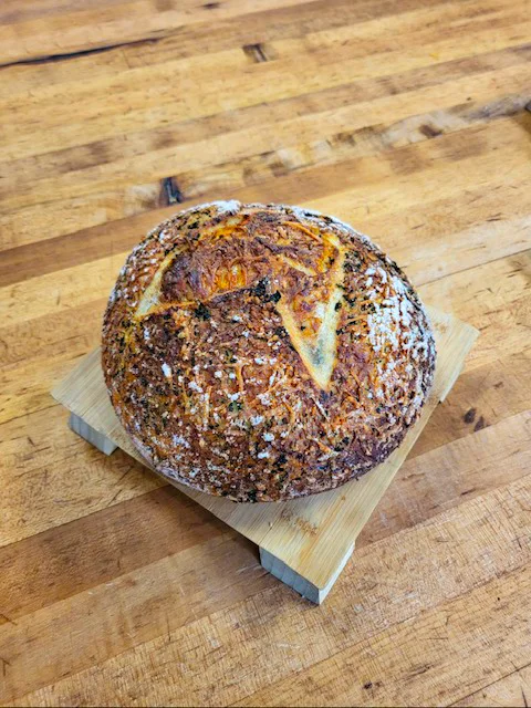 Artisan sourdough bread with a crispy crust