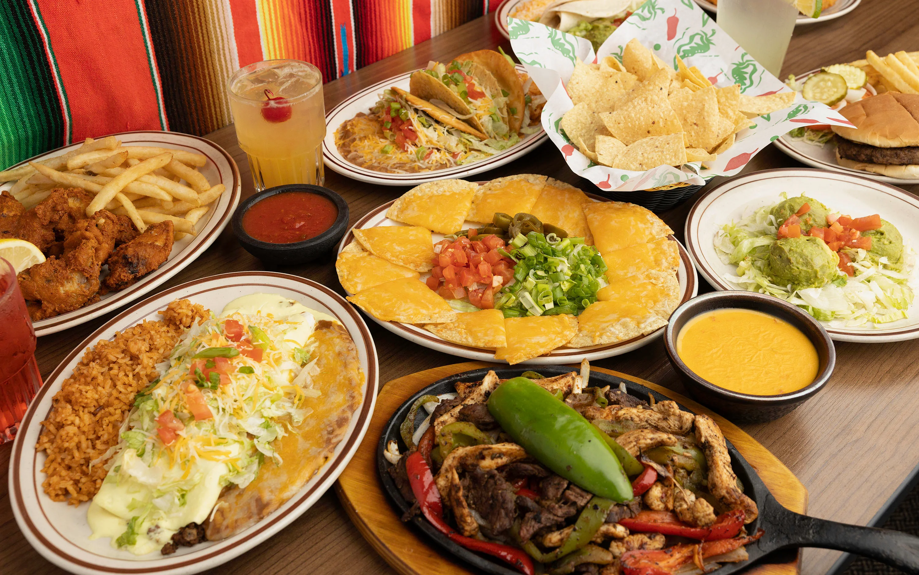 A spread of different food items.