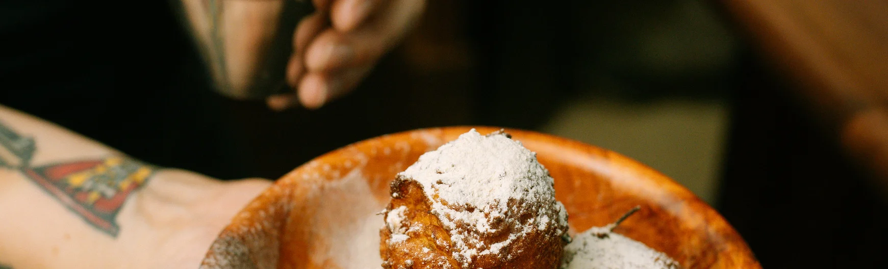 Delicious Indian gulab jamun dusted with powdered sugar
