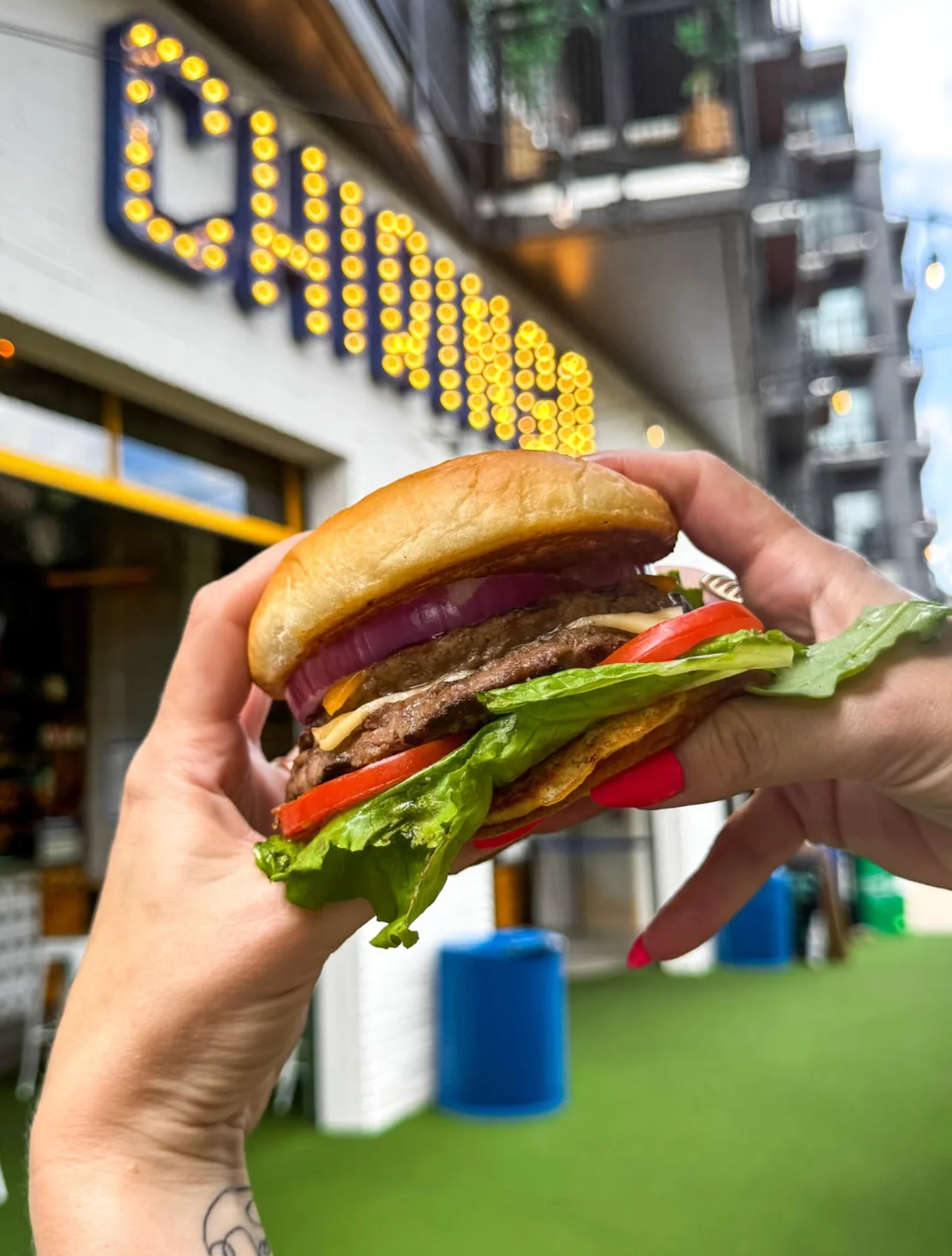 delicious burger at CHIRINGA O4W