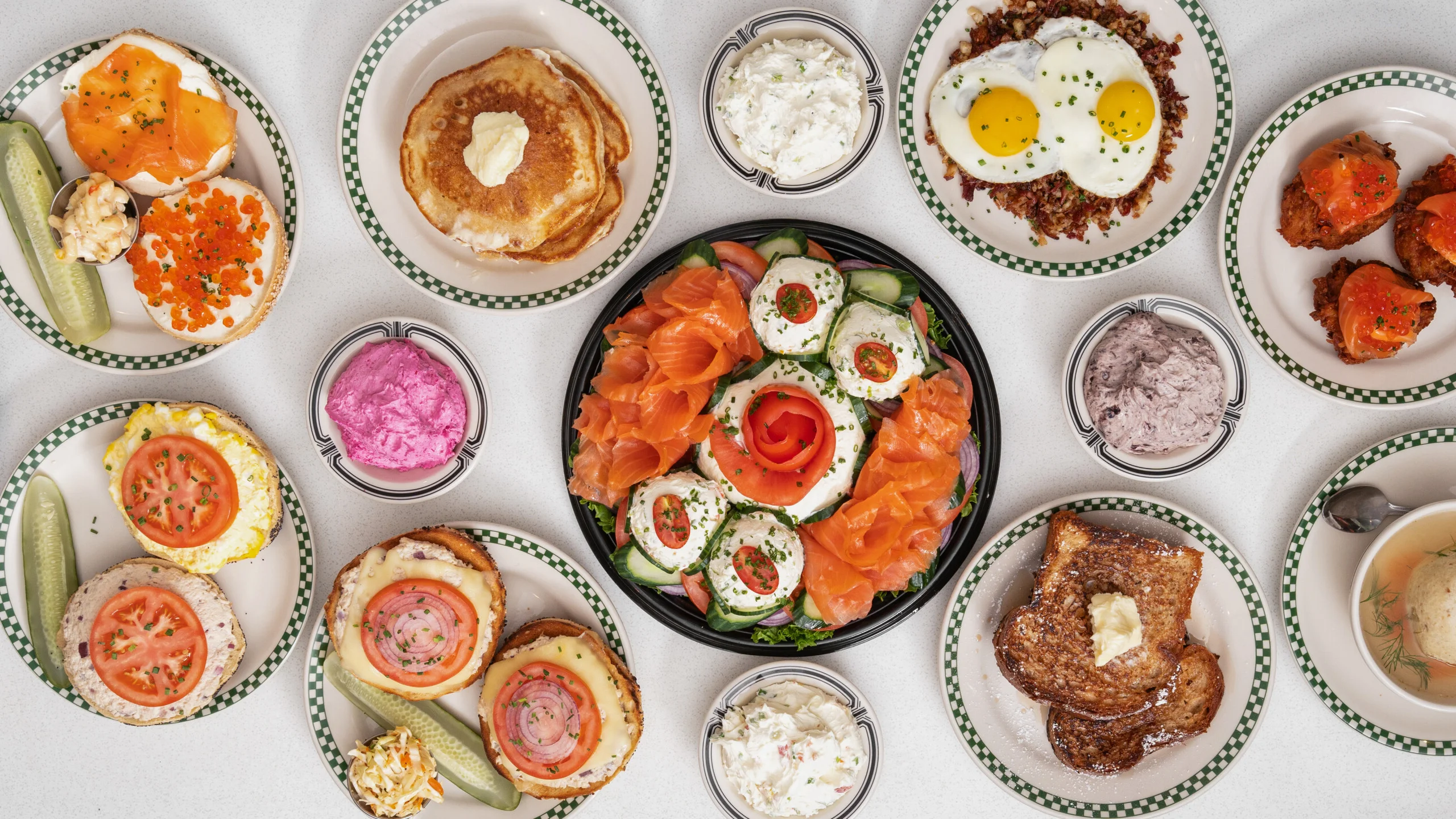 Baz Bagel Caviar Pancakes Smoked Salmon Latkes 