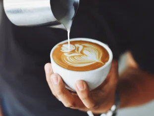 Coffee with a leafy cream
