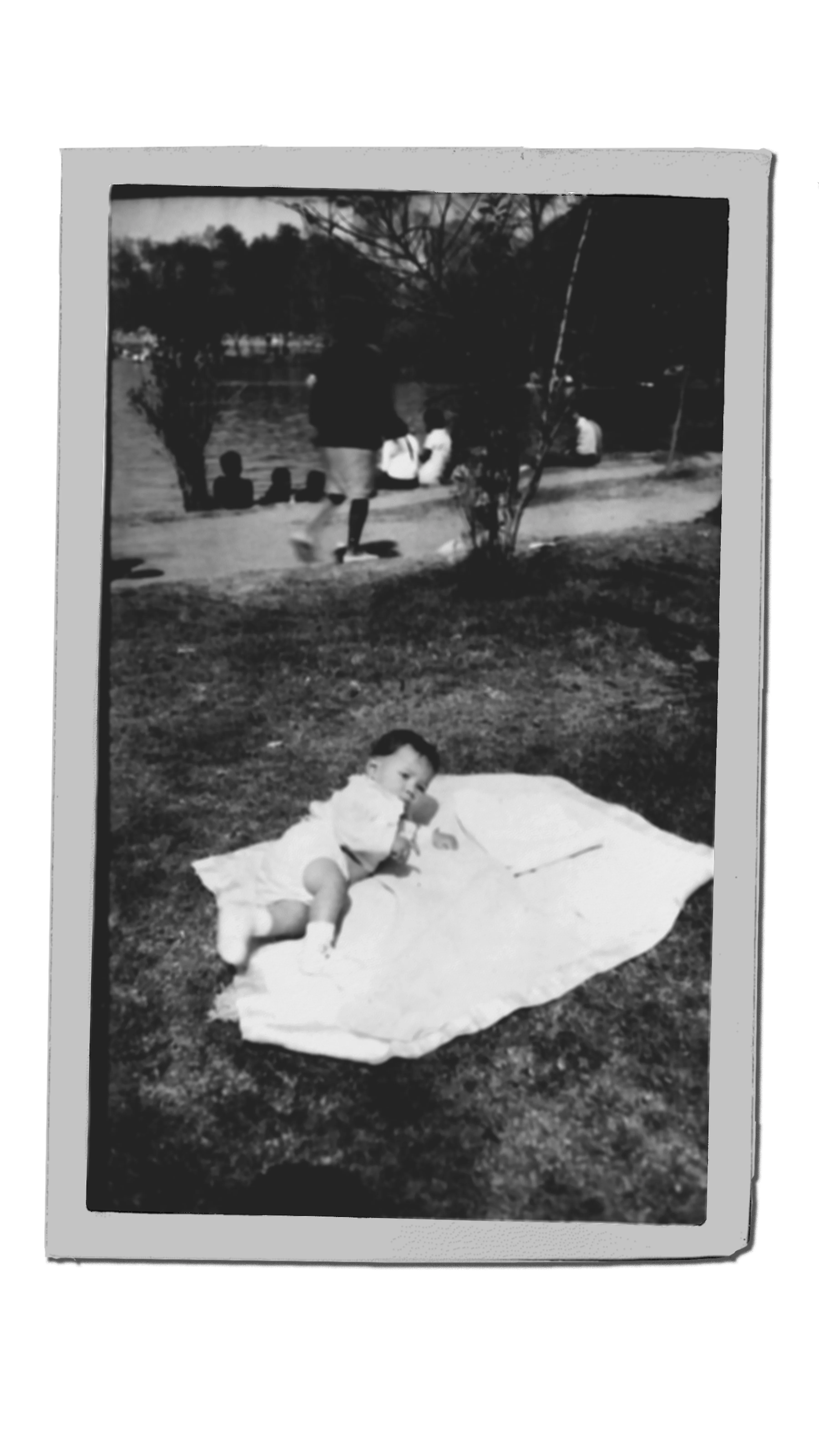 Victor at the age of two on a blanket at Chapultepec Park