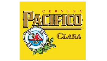 Pacífico Clara beer logo with bold typography and illustrated emblem