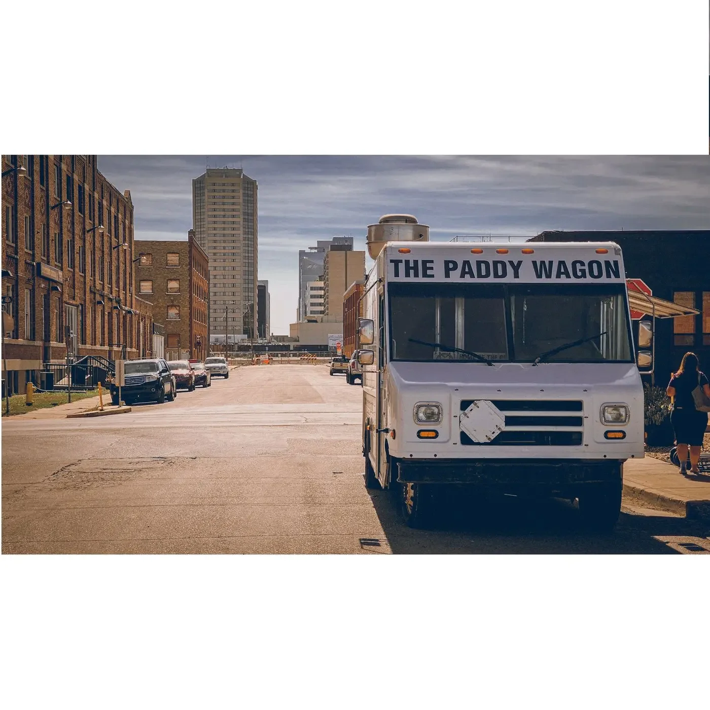Food truck named The Paddy Wagon on a city street