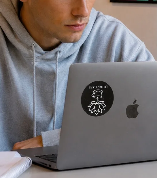 Male student studying