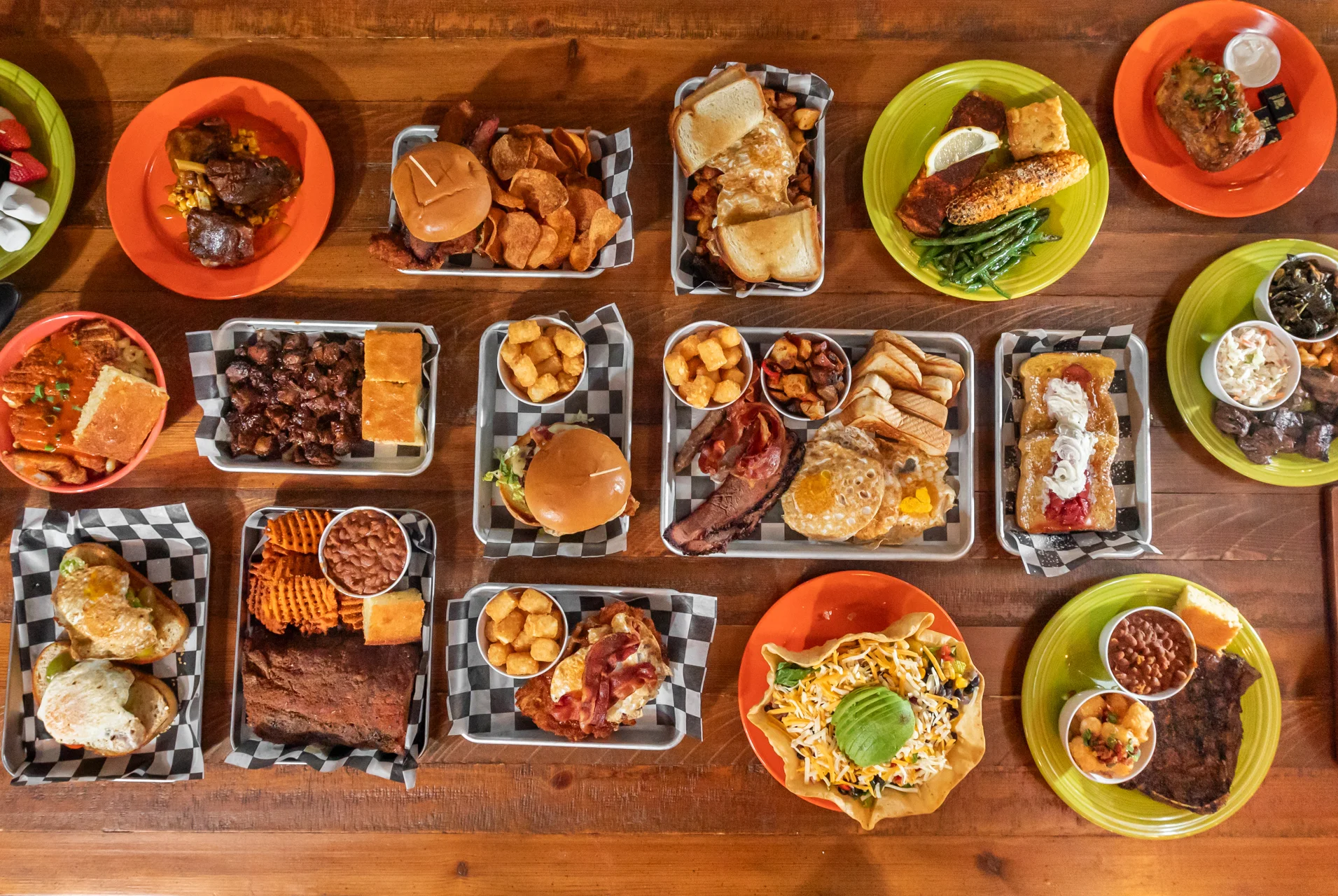 Variety of Southern comfort food platters