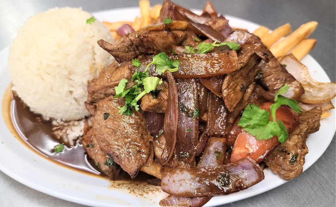 Lomo Saltado, Served with Two Sides