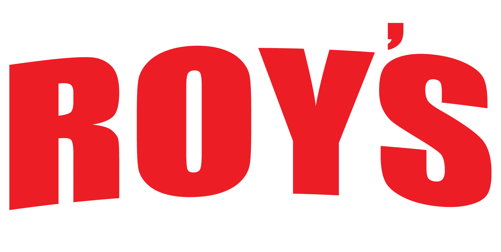 Roy's Pizza logo featuring bold red lettering