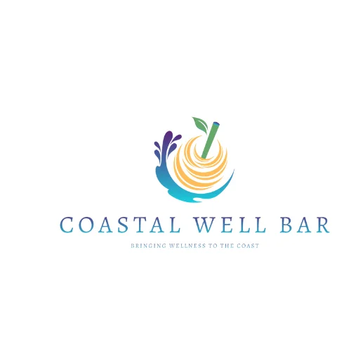 Logo of Coastal Well Bar promoting wellness by the coast