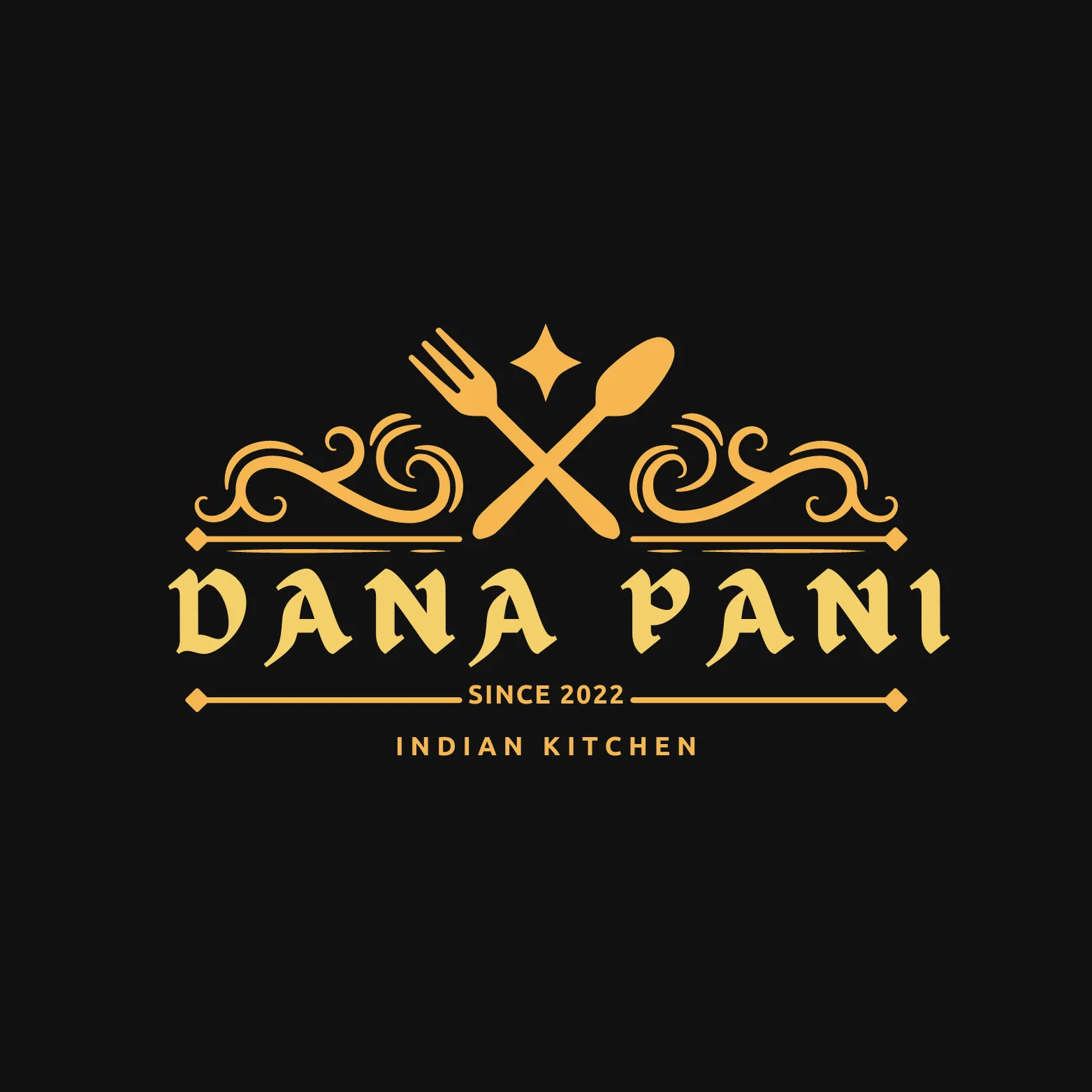 Elegant logo of Dana Pani Indian Kitchen established in 2022