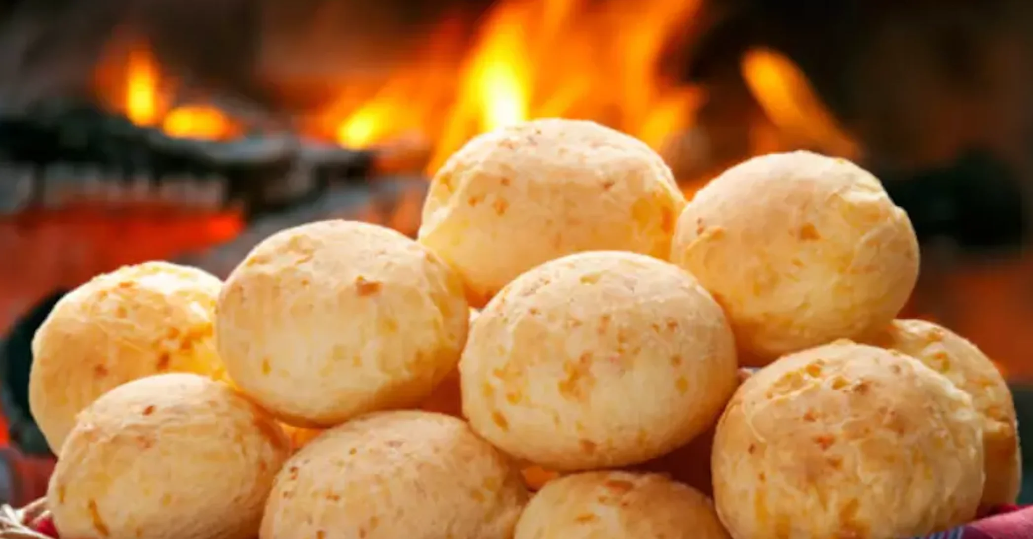 Brazilian cheese bread (pão de queijo) fresh from the oven