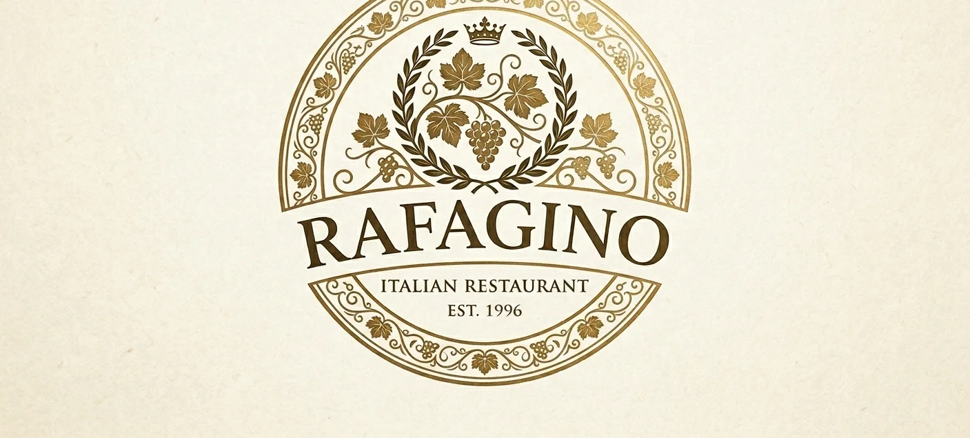 Logo of Rafagino Italian Restaurant, established 1996.