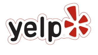 Yelp logo featuring a red starburst and bold lettering