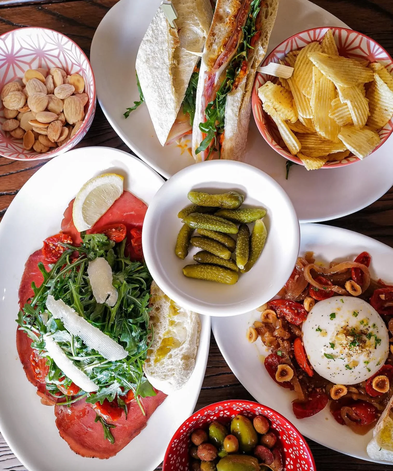 Italian antipasto platter with cured meats and cheeses