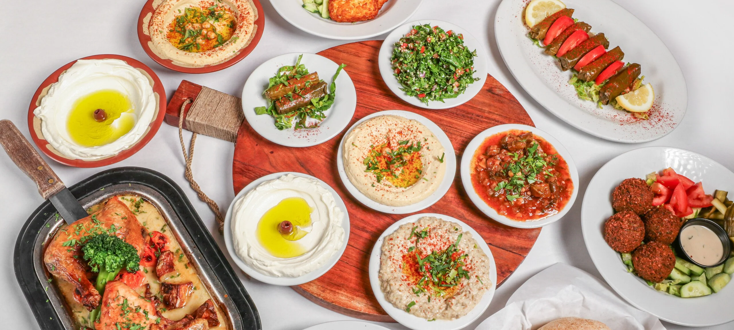 Fresh pita bread and the stone oven at Khoury's Mediterranean Restaurant