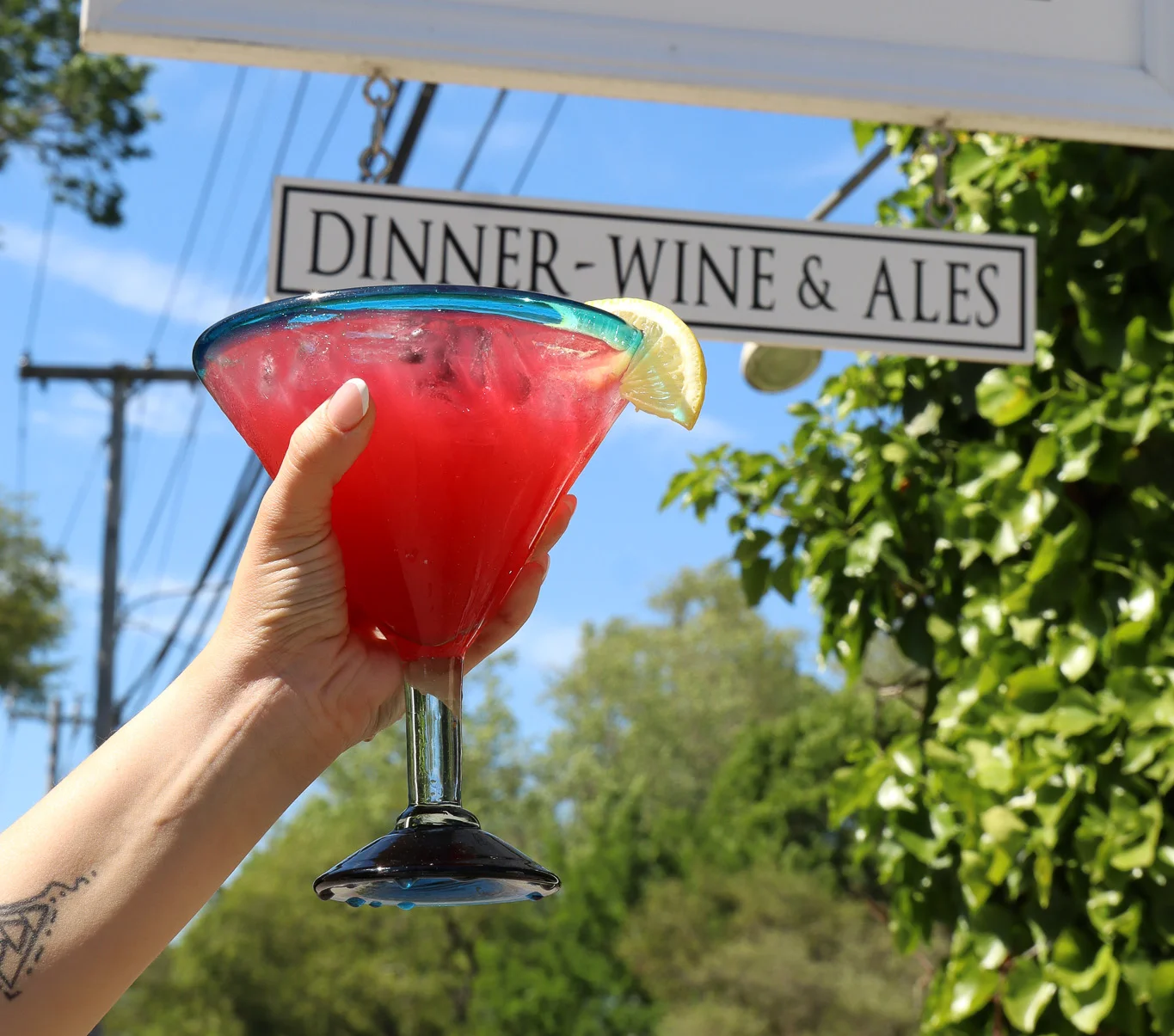 Colorful cocktail at Four Corners Grille restaurant