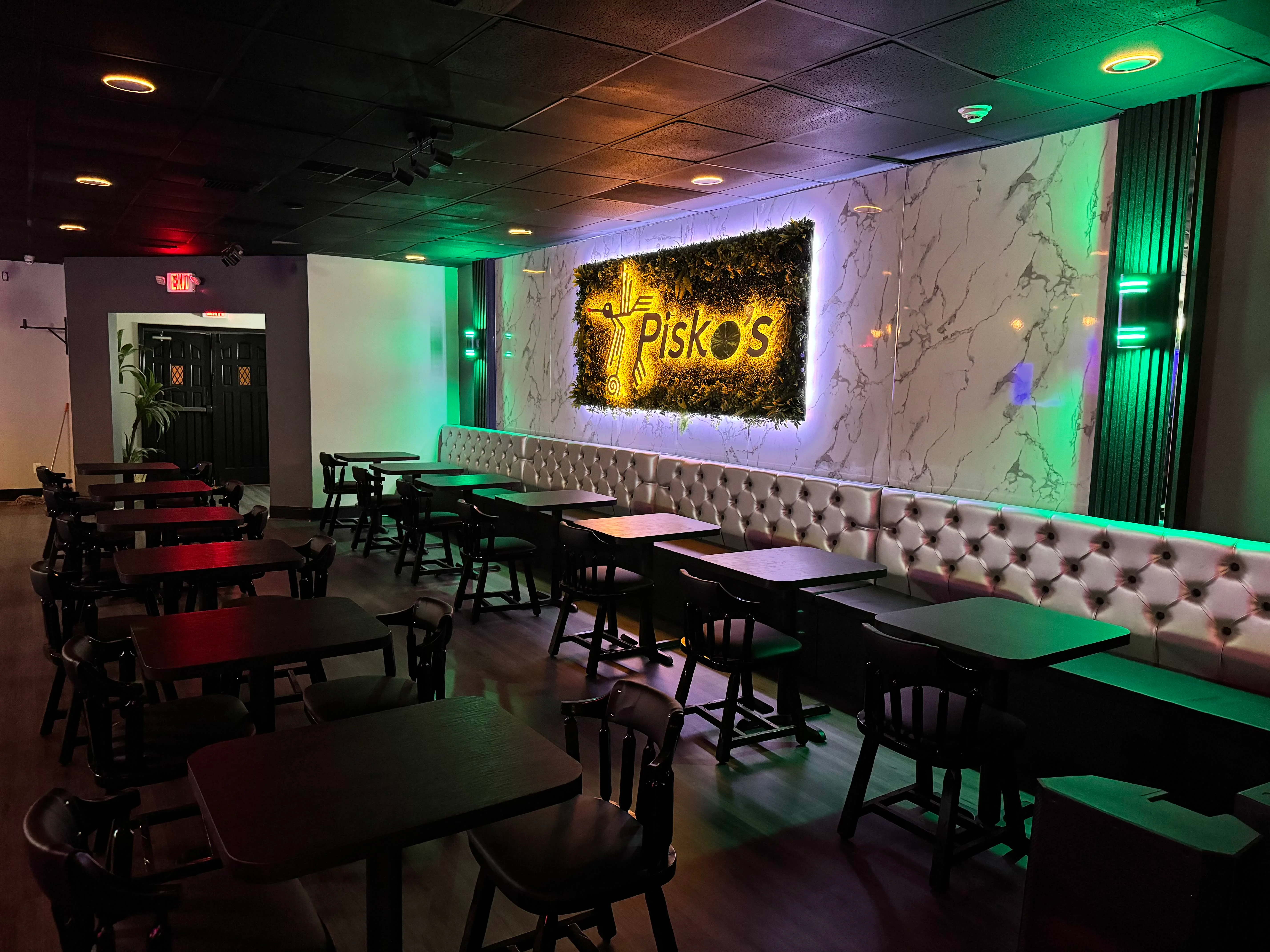 Modern restaurant interior with stylish decor and seating